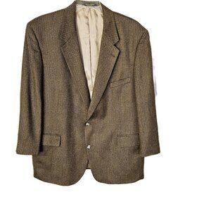 Brooks Brothers Men's Brown Houndstooth Luxury Wool/Cashmere Blazer Size 48R